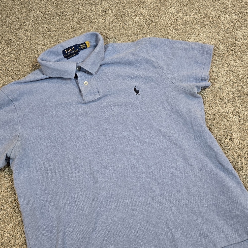 Polo Ralph Lauren Polo Shirt Mens L Blue Custom Fit Short Sleeve Pony